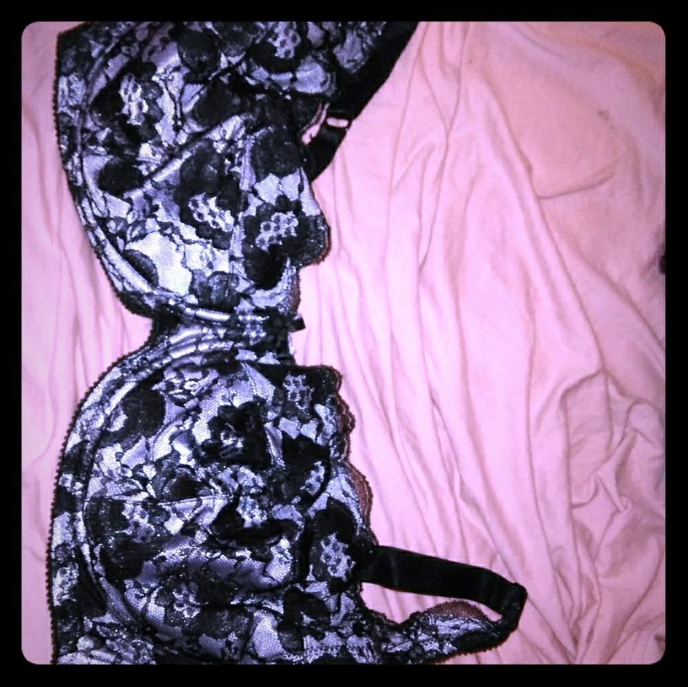 Sold Frederick's light purple and black lace bra
